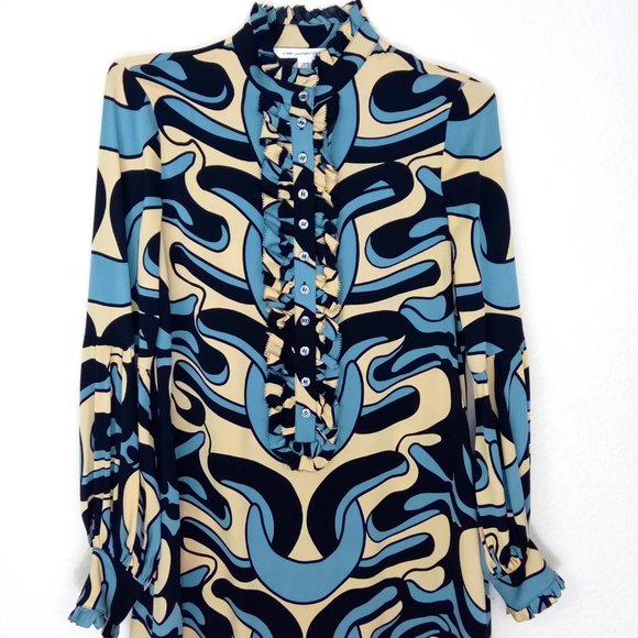 Diane Von Furstensberg Eavan Silk Sheath Dress - 8 - Picture 3 of 12